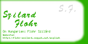 szilard flohr business card