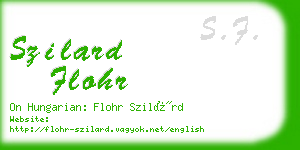 szilard flohr business card